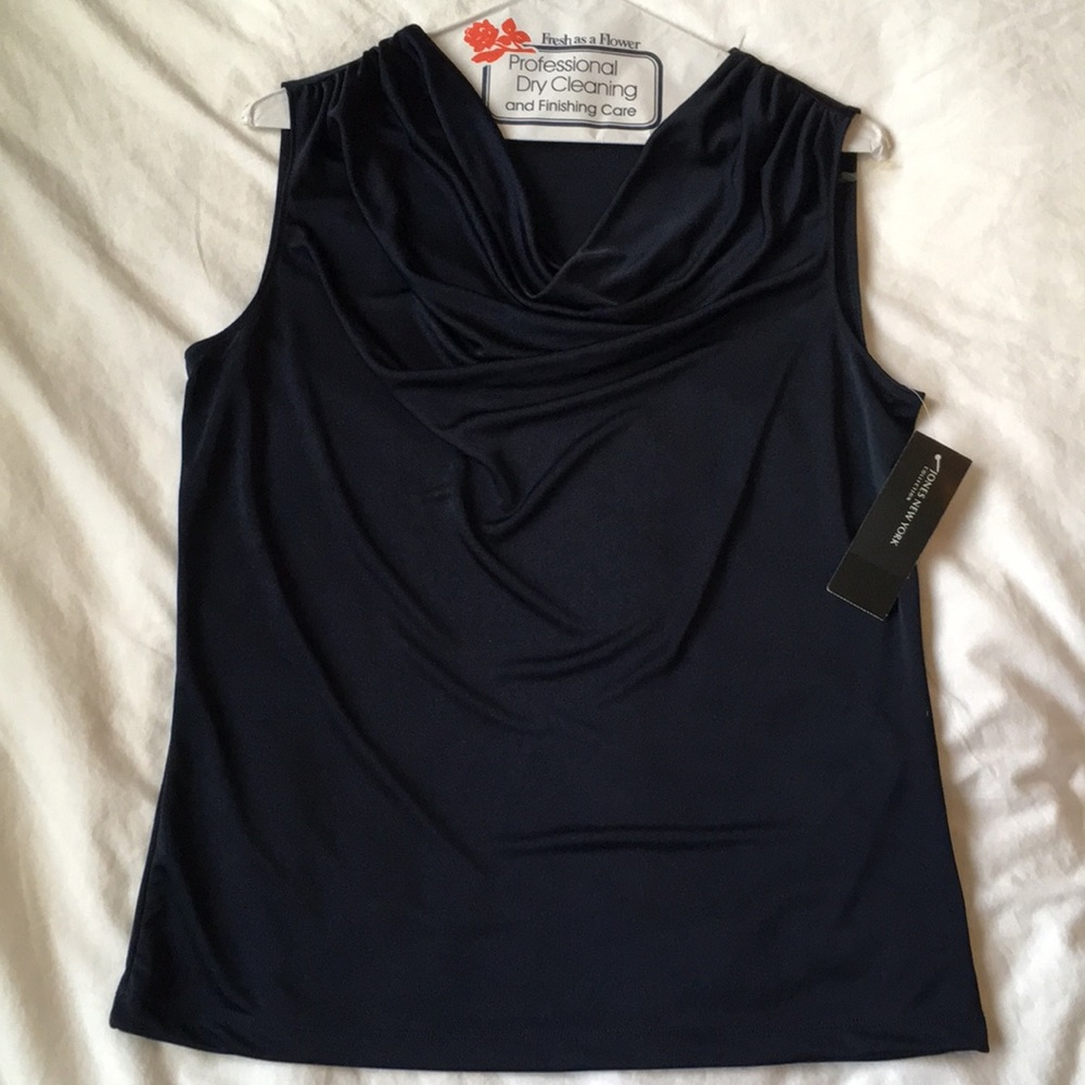 Sleeveless cowl neck blouse